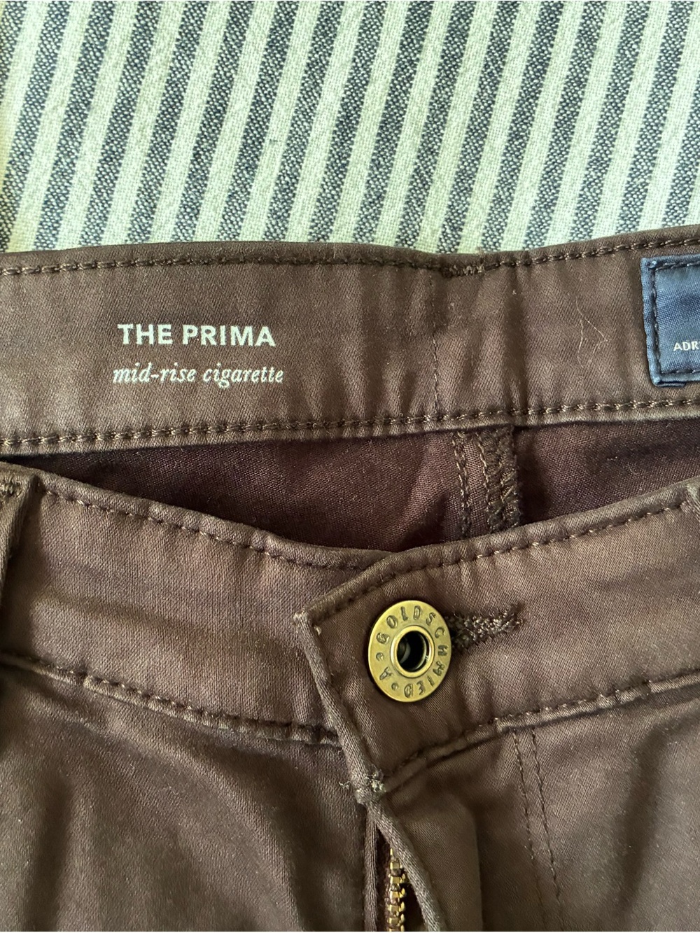 Ag Adriano Goldschmied The Prima Mid-Rise Cigarette Jeans — Brown